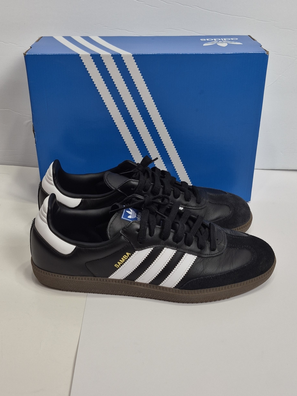 adidas Men’s Samba Leather Sneakers - Black/White